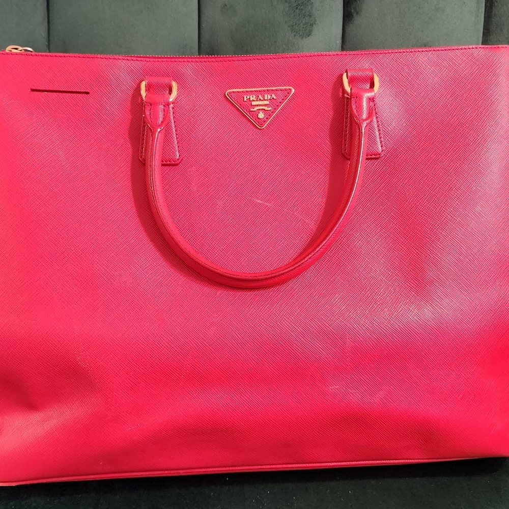 Prada Executive Galleria Double Zip Saffiano Tote